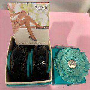 TIEKS - NWT - Obsidian Black Flats sz 8